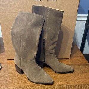 Lucky Brand Taupe Heeled Boots